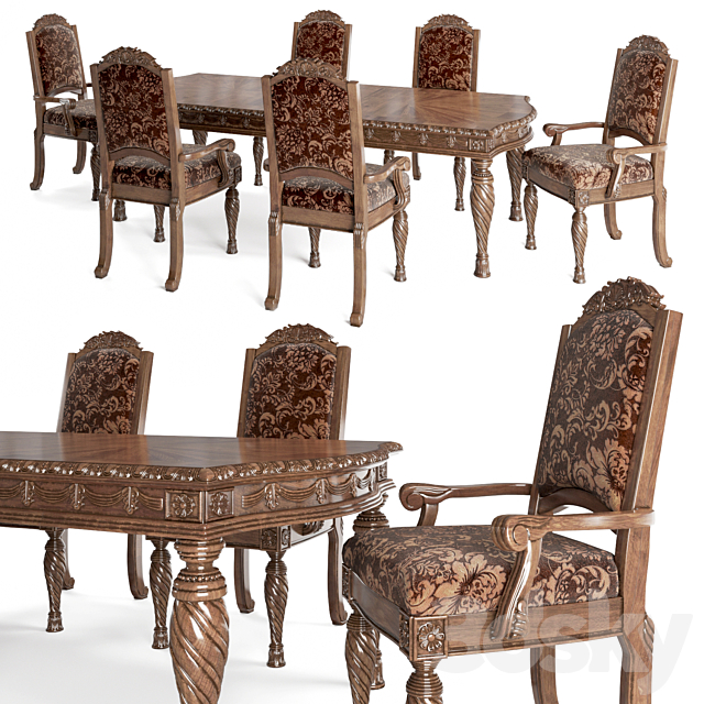 3d Models Table Chair Ashley North Shore Dining Room Chair Table
