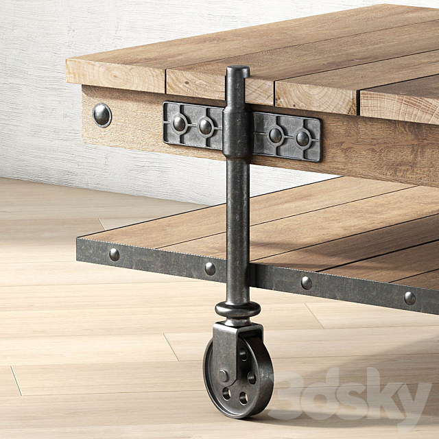 3d Models Table Pottery Barn Williams Reclaimed Wood Coffee Table