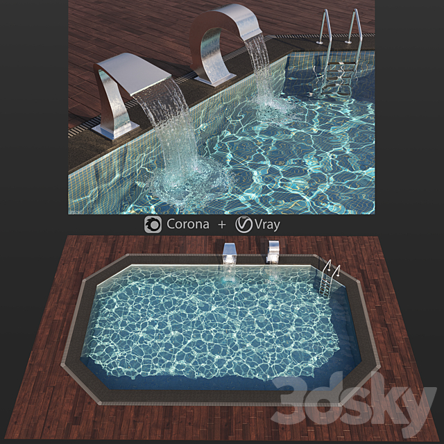 3d Models Other Swimming Pool Waterfall