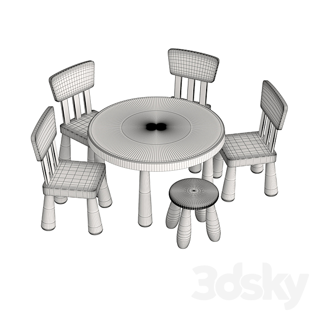 3d models table chair ikea mammut