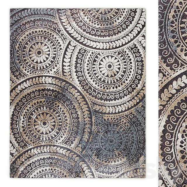 3d Models Carpets Home Decorators Spiral Medallion Area Rug