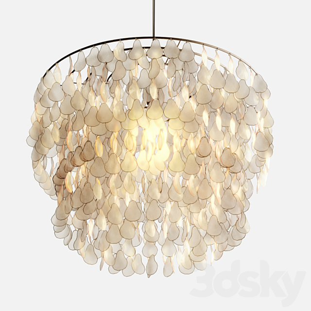 3d Models Ceiling Light Lamp Teardrops Capiz Chandelier