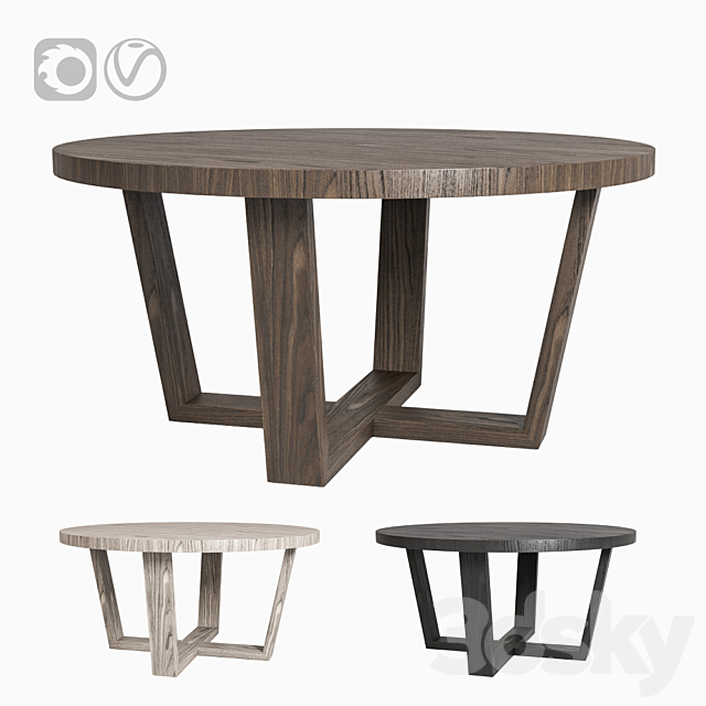 3d Models Table Restoration Hardware Antoccino Round Dining Table
