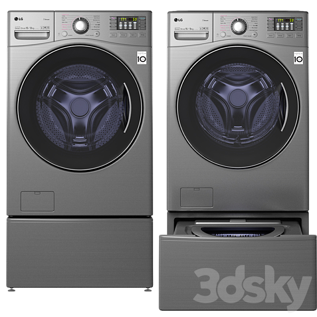 3d Models Household Appliance Lg Twin 171215s Washing Machine