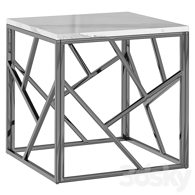3d Models Table Side Table Serene Furnishing Chrome Marble Top