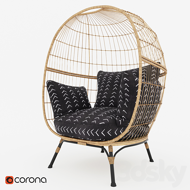 3d Models Arm Chair Southport Vee Striped Egg Chair