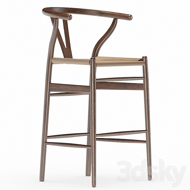 3d models: Chair - Wishbone Counter Stool (640 x 640 Pixel)