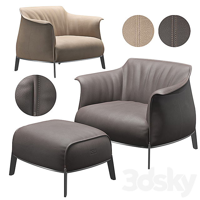 3d models: Arm chair - Poltrona Frau - Archibald Gran Comfort