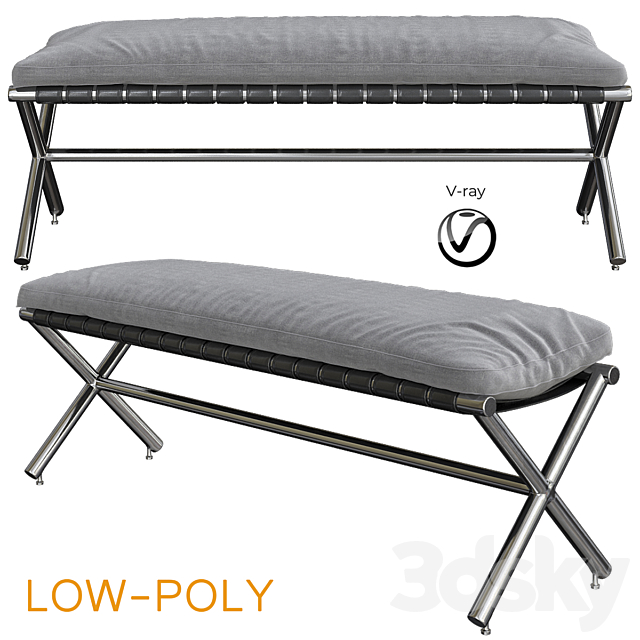 3d Models Other Soft Seating Bench Self By Minotti Low Poly