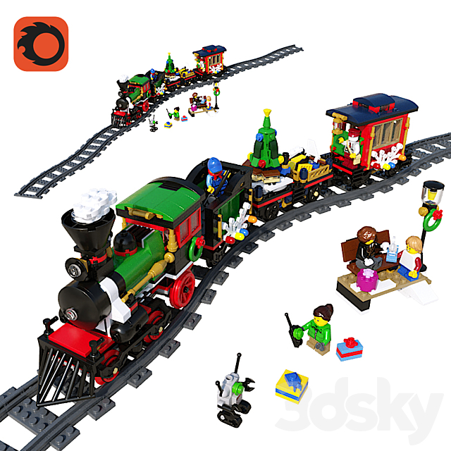 3d Models Toy Lego Winter Holiday Train
