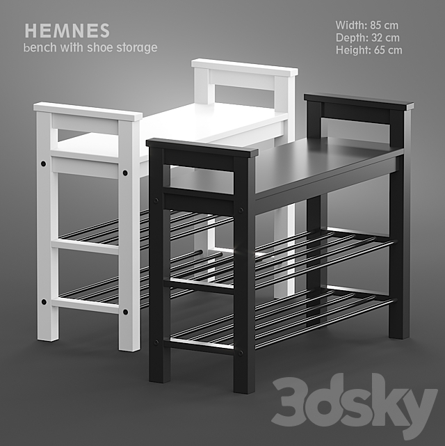 3d Models Sideboard Chest Of Drawer Hemnes Bench With Shoe