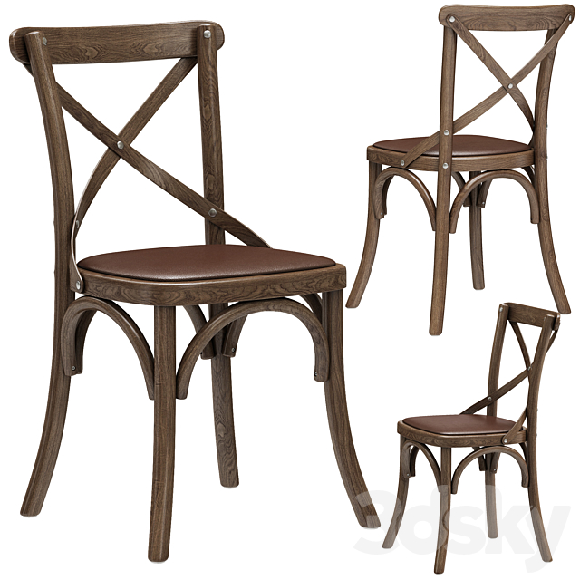 3d Models Chair Restoration Hardware Madeleine Leather Side Chair