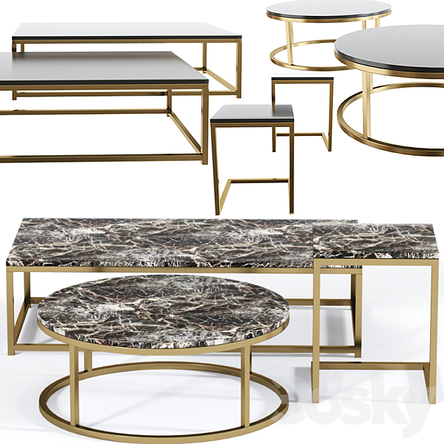 3d Models Table Smart Round Rectangle Marble Coffee Table