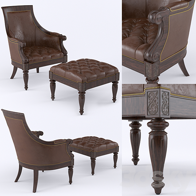 3d Models Arm Chair Thomasville Ernest Hemingway Anson Chair