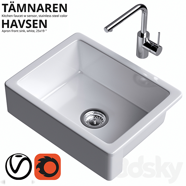 3d Models Sink Ikea Tamnaren Havsen