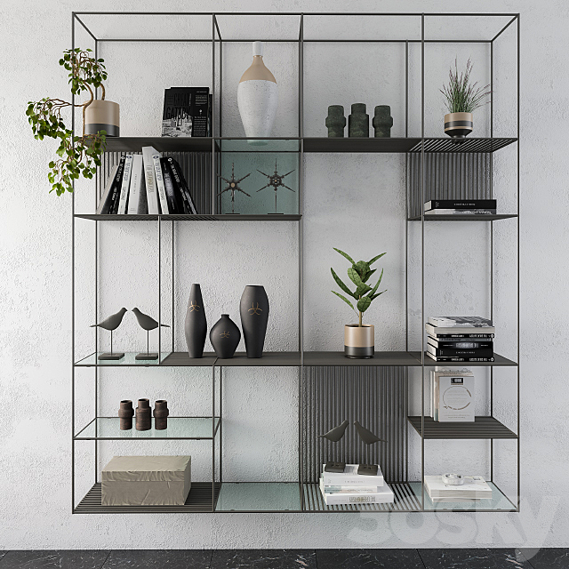 3d models: Rack - Metal Shelves Decorative