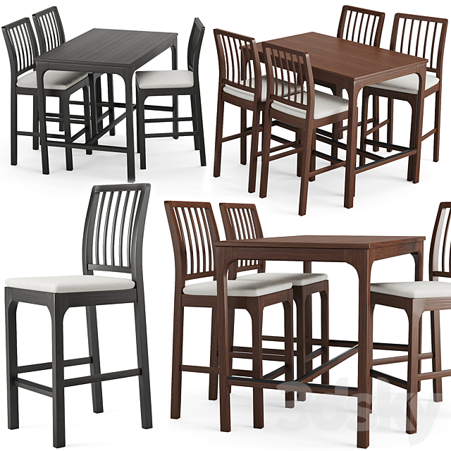 3d Models Table Chair Table And Chair Ekedalen