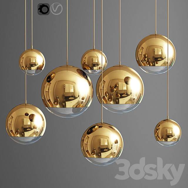 3d Models Chandelier Mirror Ball Pendant Lamp