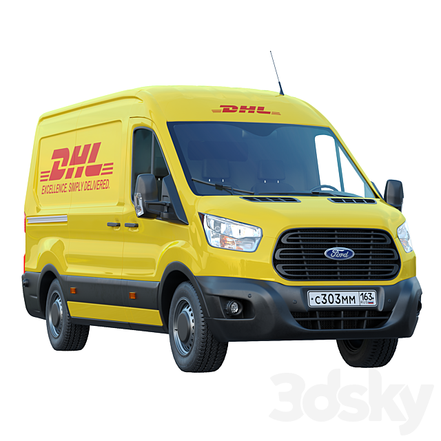 3d Models Transport Ford Transit Dhl