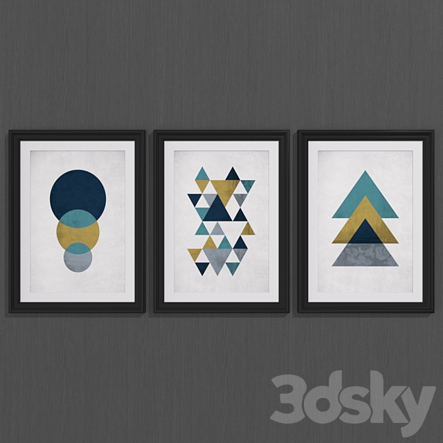 3d Models Frame Geometric Abstract Set