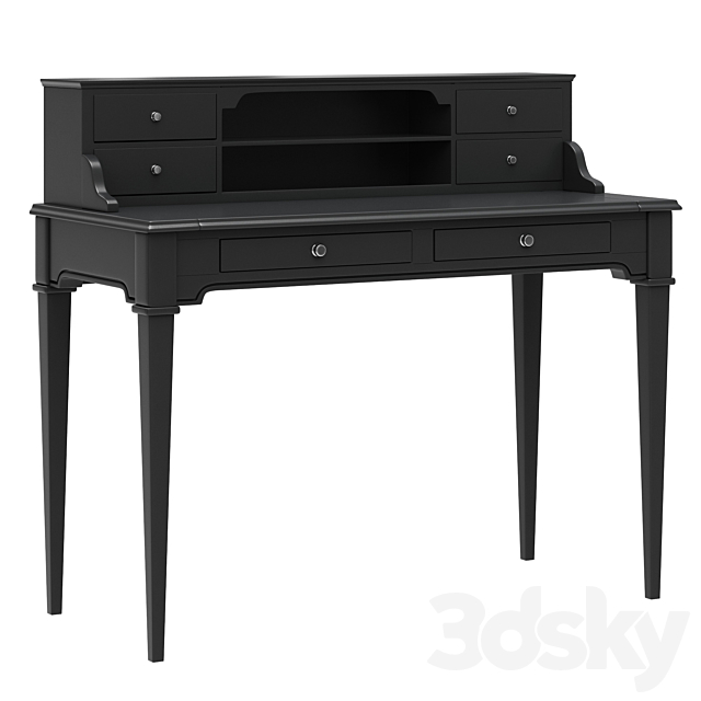 3d Models Table Dantone Home Oxford Writing Desk With Shelves Black