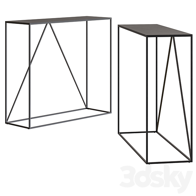 3d Models Console Calligaris Thin Table Arhaus Copper Top Dining For 10