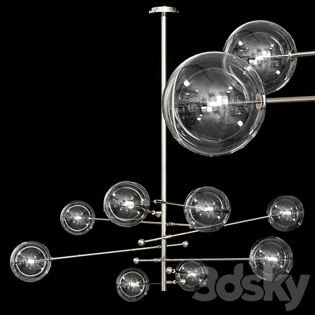 Restoration Hardware Glass Globe Mobile 8ARM CHANDELIER 79 Nickel