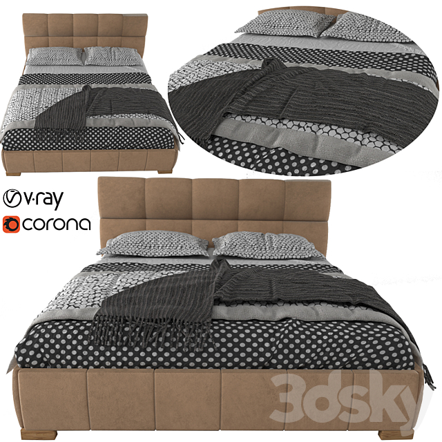 3d Models Bed Nuvola Leather Platform Bed
