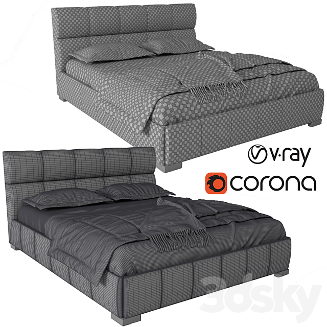 3d Models Bed Nuvola Leather Platform Bed