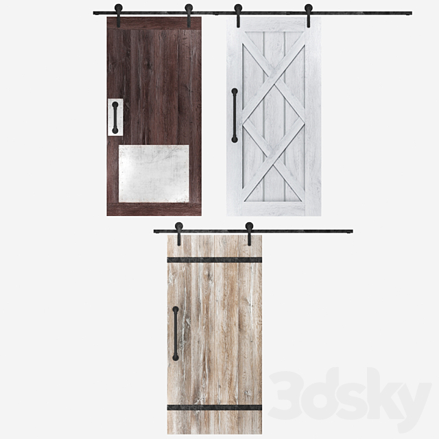 sliding barn door Doors 3D Models