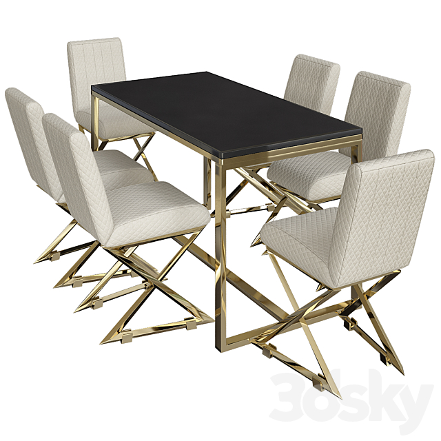 3d Models Table Chair China Gold Mirror Stainless Steel