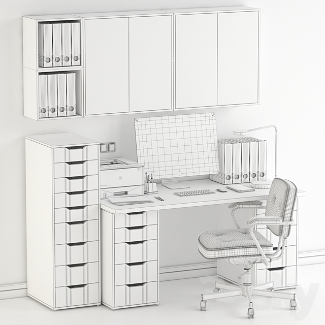 3d Models Office Furniture Ikea Office Workplace With Alex