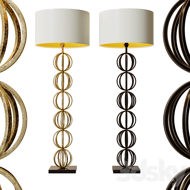 3d Models Floor Lamp Rollo Antique Gold Antique Bronze Floor Lamp