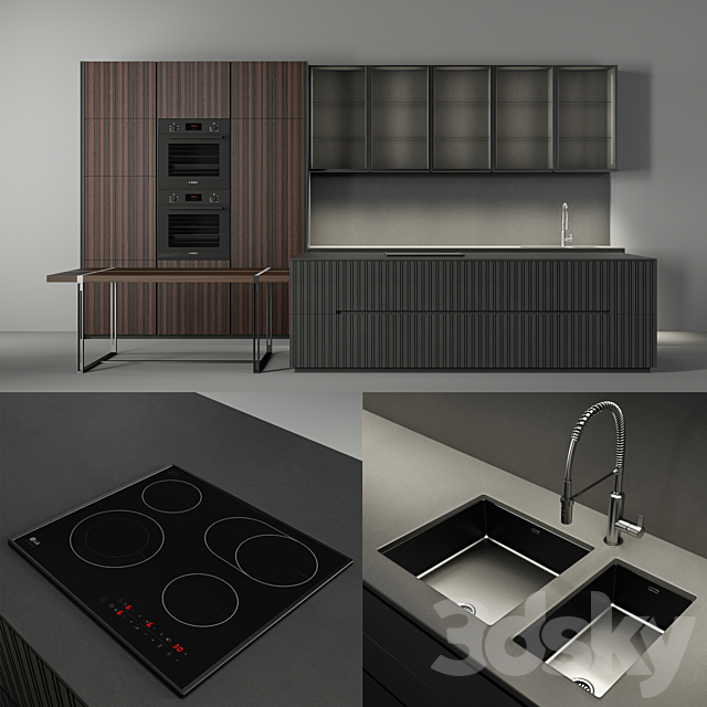 3d models kitchen aster cucine pure glam