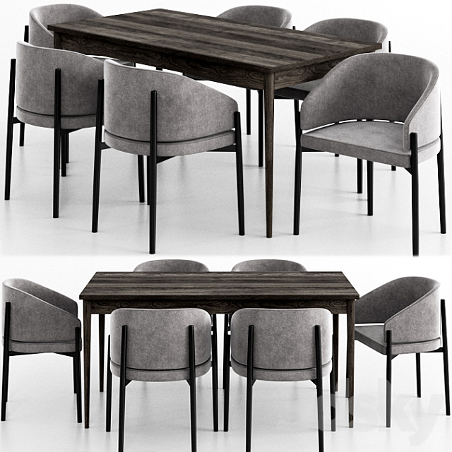 3d Models Table Chair West Elm Porro Dinning Set - Modern Farmhouse Extendable Dining Table Cerused Carob 3d Models Table Chair West Elm Porro Dinning Set - Modern Farmhouse Extendable Dining Table Cerused Carob
