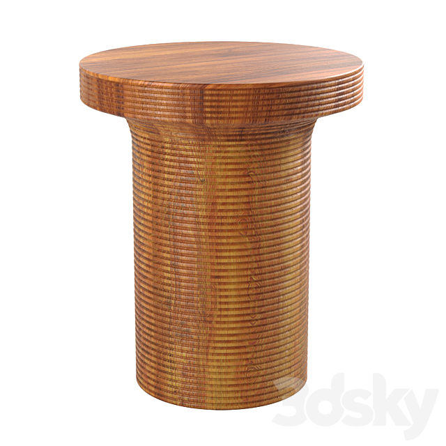 3d Models Table Cb2 Trill Round Wood Side Table