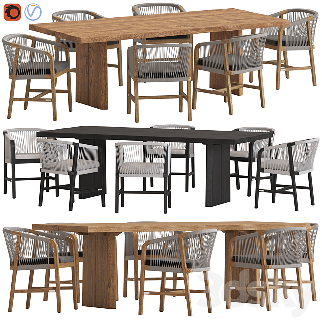 3d Models Table Chair Coco Republic St Joseph Chair And