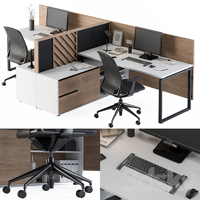 Office Furniture Work Table Set Office furniture 3D Models