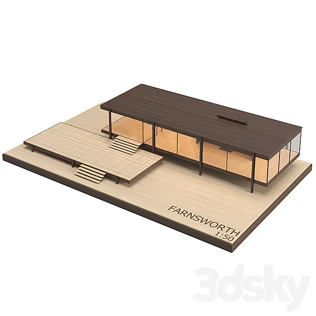 3d Models Other Decorative Objects Model Farnsworth House