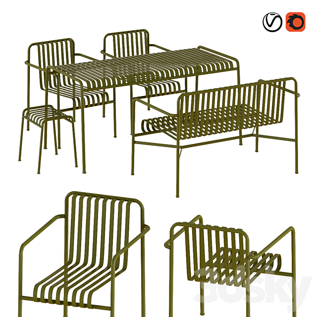 3d Models Table Chair Table And Chairs Set