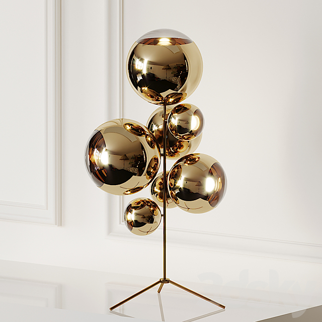 Mirror Ball Gold Stand Chandelier By Tom Dixon Floor Lamp 3d Models Mirror Ball Gold Stand Chandelier By, Mirror Stand Floor Lamp