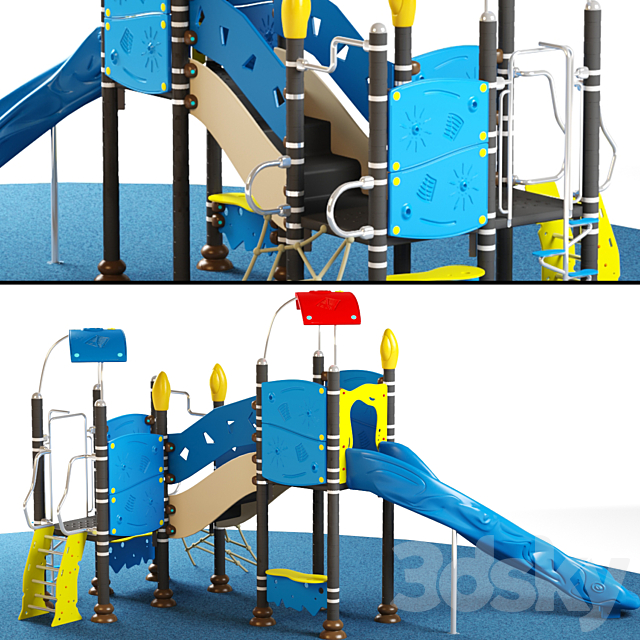 3d Models Playground Kids Playground Equipment With Slide