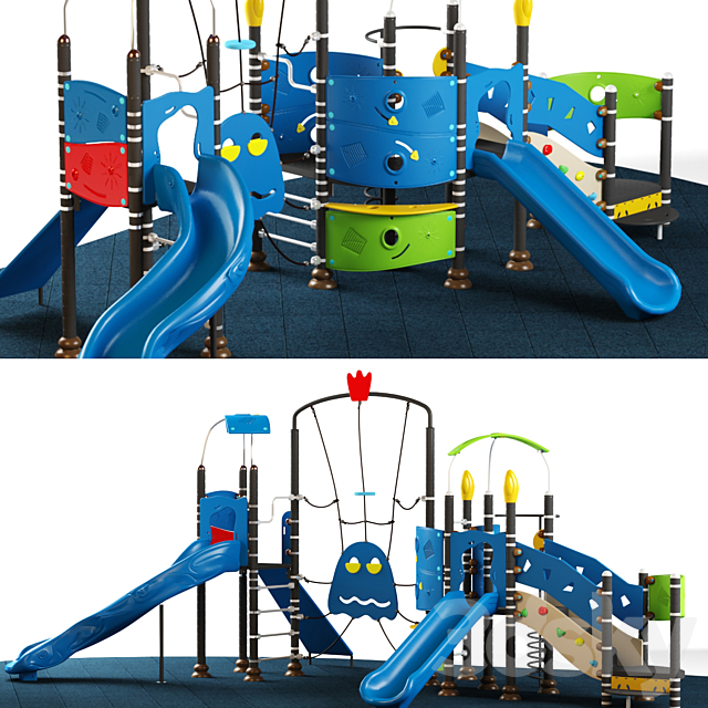 3d Models Playground Kids Playground Equipment With Slide