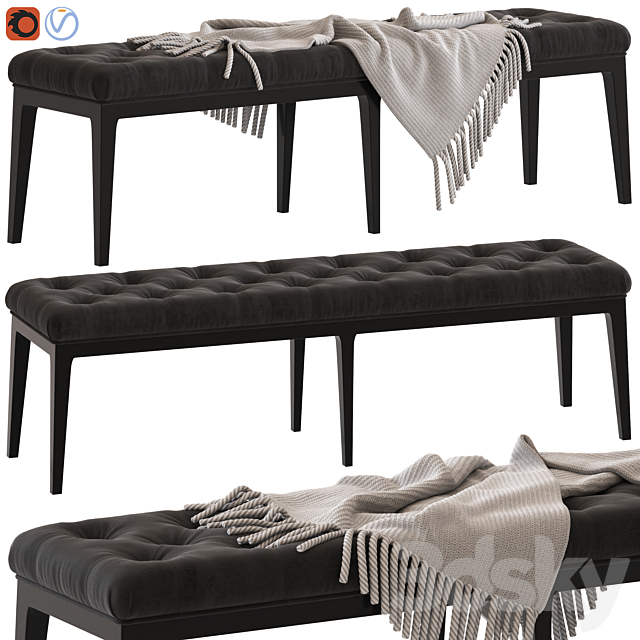 3d Models Other Soft Seating Coco Republic Piccadilly Tufted Bench