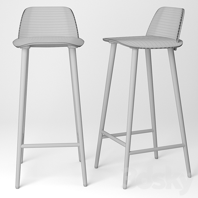 Muuto Nerd Bar Chair 3d Models, Muuto Nerd Bar Stool Replica