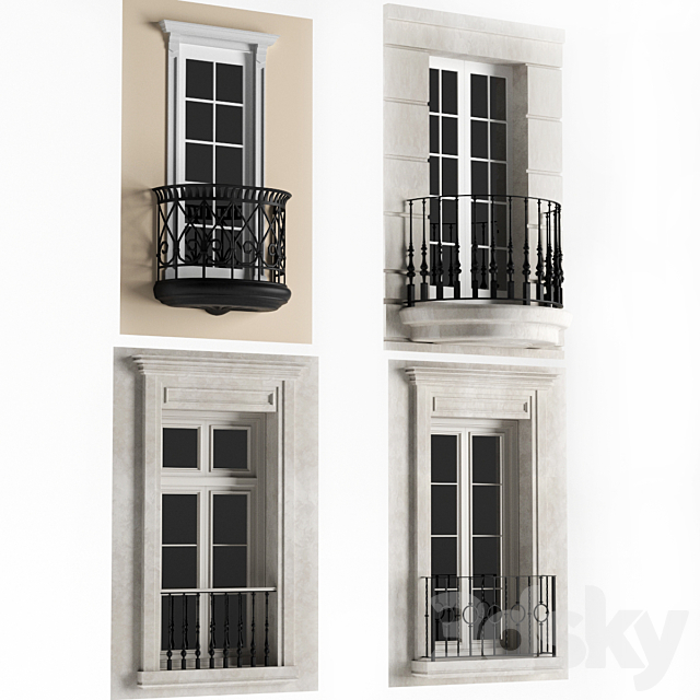 3d Models Windows French Balcony