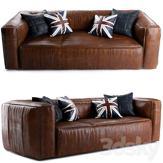 3d Models Sofa Cigar Rawhide Brown Sofa