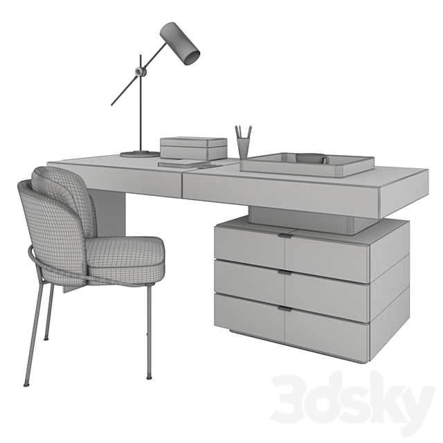 3d models Office furniture Minotti carson writing table