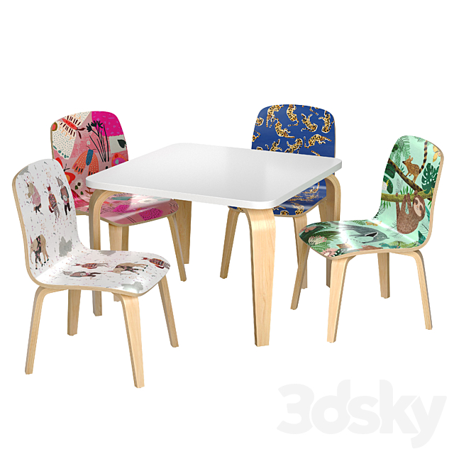 3d Models Table Chair Anthropologie Tamsin Kids Set
