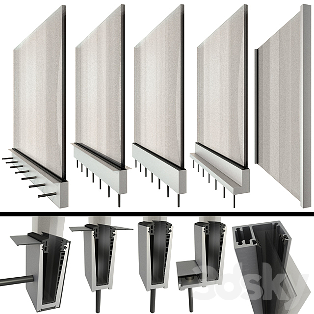 3d Models Staircase Glass Railing High Tech Railing Glass Railing Handrails